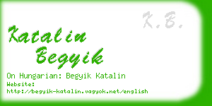 katalin begyik business card